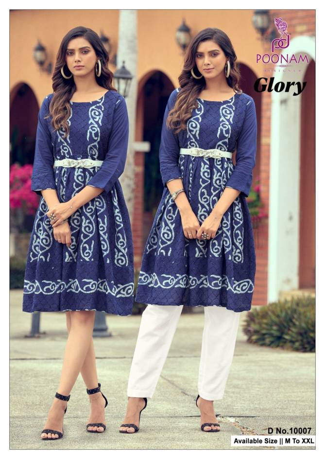 Glory By Poonam Printed Party Wear Kurtis Wholesale Market In Surat With Price